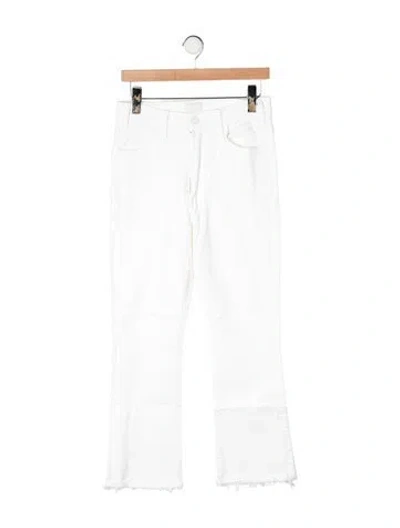 Pre-owned Mother High-rise Flared Jeans In White