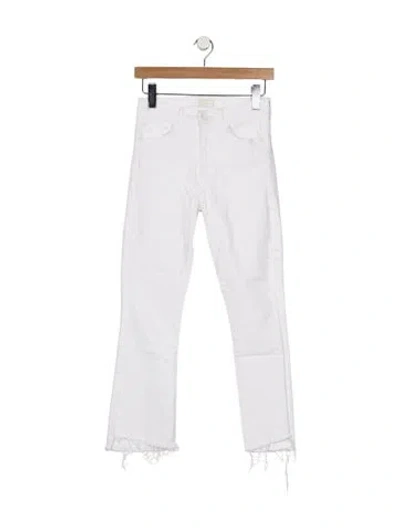Pre-owned Mother High-rise Flared Jeans In White