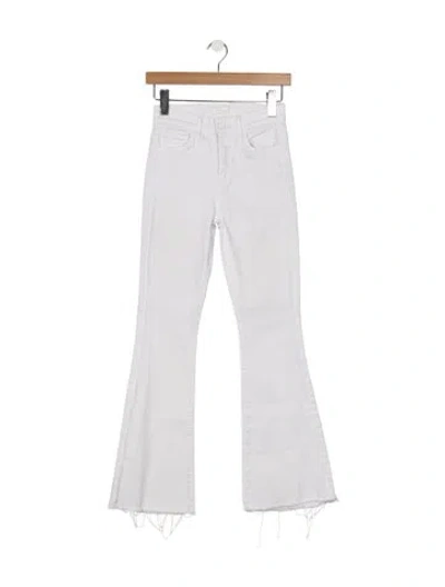 Pre-owned Mother High-rise Flared Jeans In White