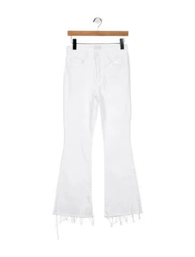 Pre-owned Mother High-rise Flared Jeans In White