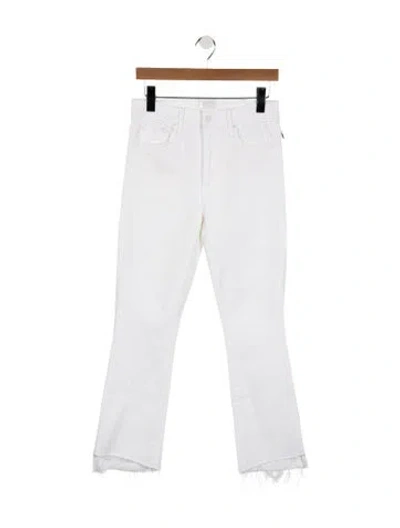Pre-owned Mother High-rise Flared Jeans In White