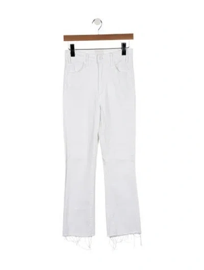 Pre-owned Mother High-rise Flared Jeans In White