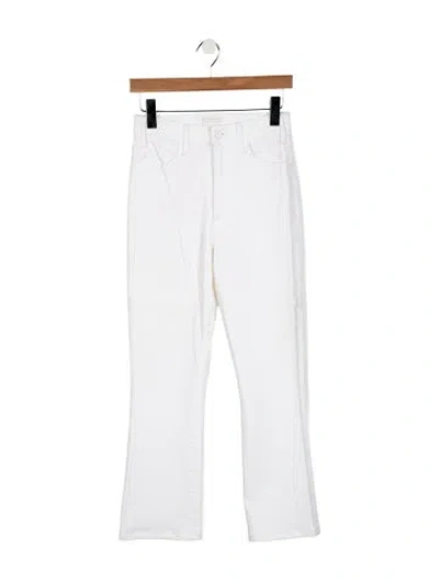 Pre-owned Mother High-rise Flared Jeans In White