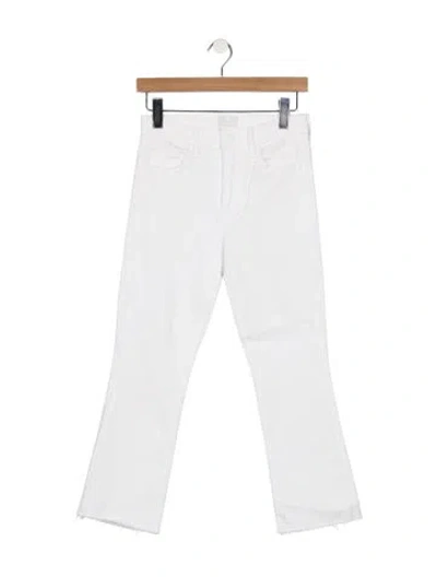 Pre-owned Mother High-rise Flared Jeans In White