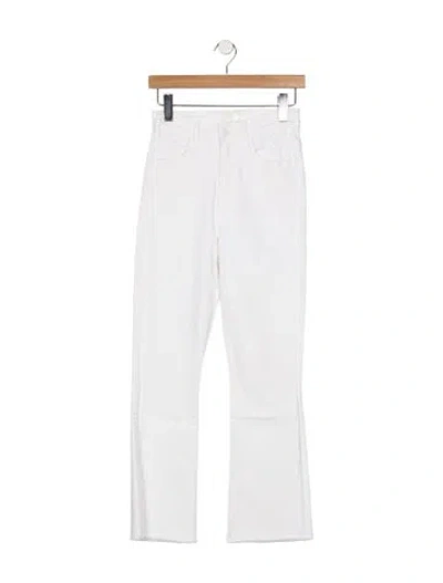 Pre-owned Mother High-rise Flared Jeans In White