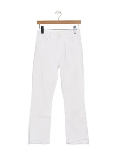Pre-owned Mother High-rise Flared Jeans In White