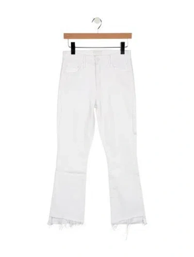 Pre-owned Mother High-rise Flared Jeans In White