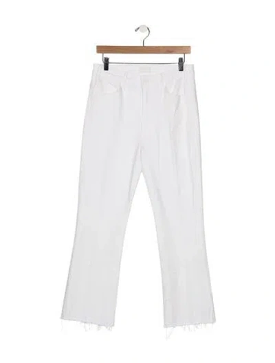 Pre-owned Mother High-rise Flared Jeans In White