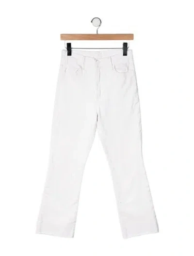 Pre-owned Mother High-rise Flared Jeans In White