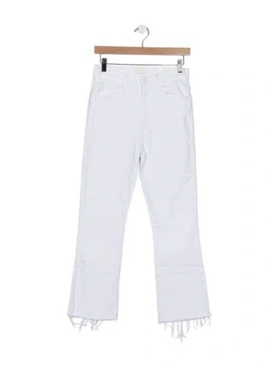 Pre-owned Mother High-rise Flared Jeans In White