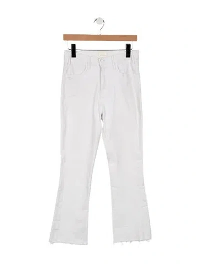 Pre-owned Mother High-rise Flared Jeans In White