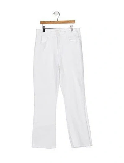 Pre-owned Mother High-rise Flared Jeans In White