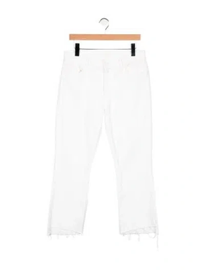 Pre-owned Mother High-rise Flared Jeans In White