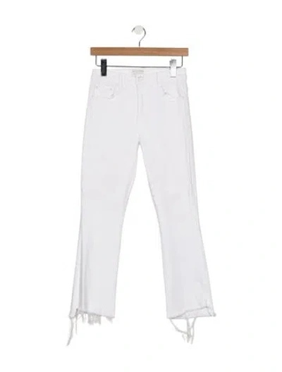 Pre-owned Mother High-rise Flared Jeans In White