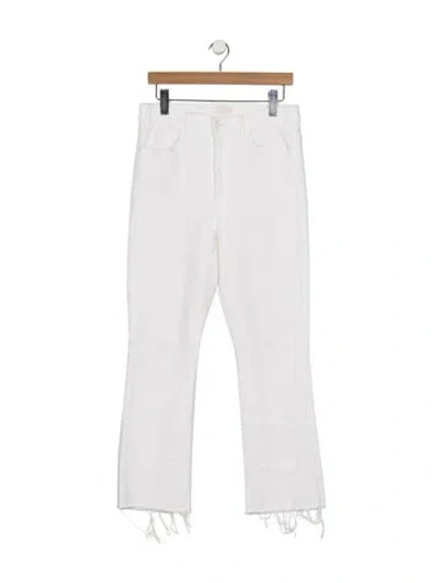 Pre-owned Mother High-rise Flared Jeans In White