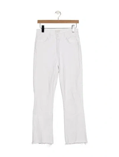 Pre-owned Mother High-rise Flared Jeans In White