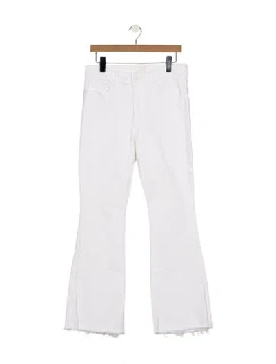 Pre-owned Mother High-rise Flared Jeans In White