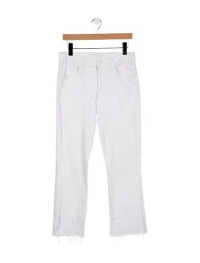 Pre-owned Mother High-rise Flared Jeans In White
