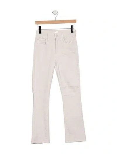 Pre-owned Mother High-rise Flared Jeans In White