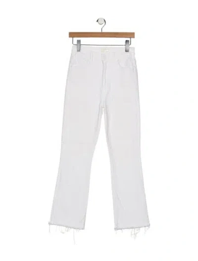 Pre-owned Mother High-rise Flared Jeans In White
