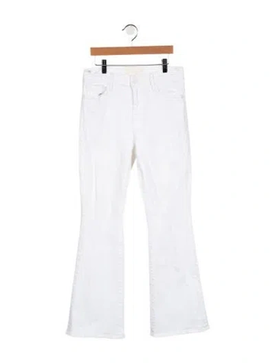 Pre-owned Mother High-rise Flared Jeans In White