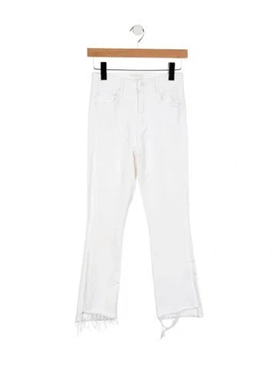 Pre-owned Mother High-rise Flared Jeans In White