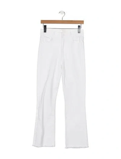 Pre-owned Mother High-rise Flared Jeans In White