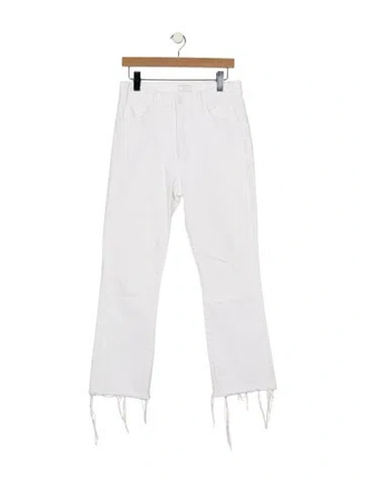 Pre-owned Mother High-rise Flared Jeans In White