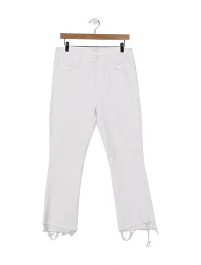 Pre-owned Mother High-rise Flared Jeans In White