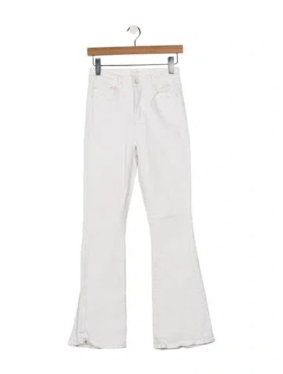 Pre-owned Mother High-rise Flared Jeans In White