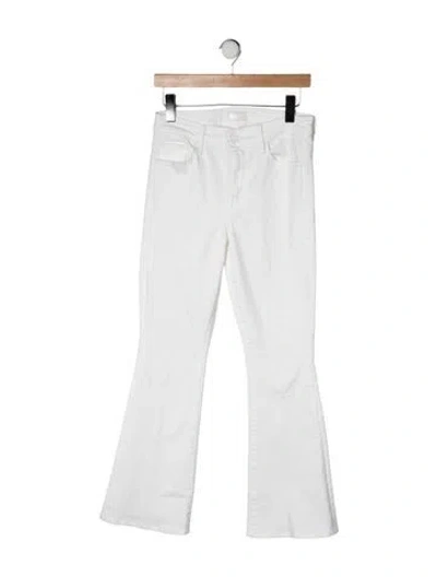 Pre-owned Mother High-rise Flared Jeans In White