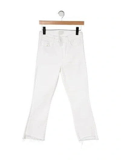 Pre-owned Mother High-rise Flared Jeans In White
