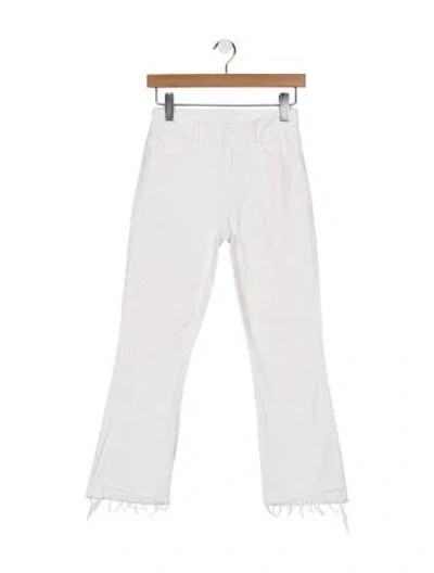 Pre-owned Mother High-rise Flared Jeans In White