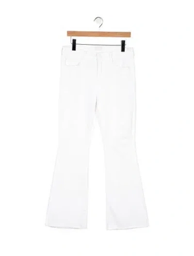 Pre-owned Mother High-rise Flared Jeans In White