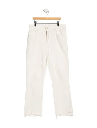 Pre-owned Mother High-rise Flared Jeans In White