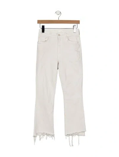Pre-owned Mother High-rise Flared Jeans In White