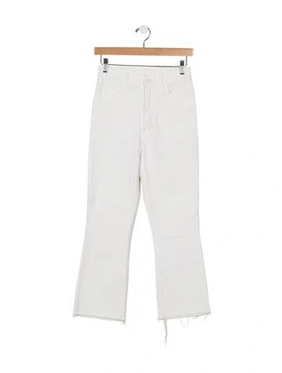 Pre-owned Mother High-rise Flared Jeans In White