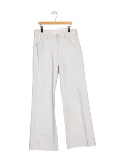 Pre-owned Mother High-rise Flared Jeans In White