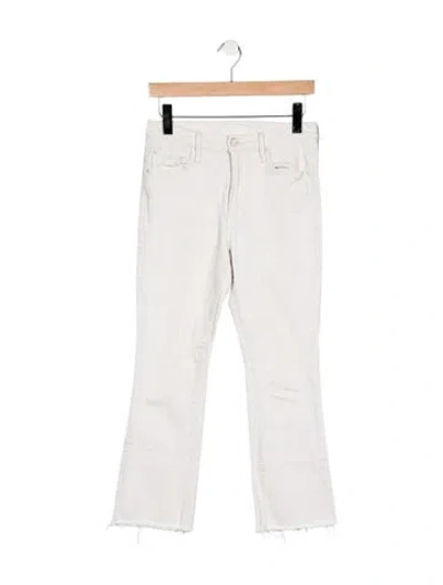 Pre-owned Mother High-rise Flared Jeans In White