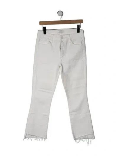 Pre-owned Mother High-rise Flared Jeans In White