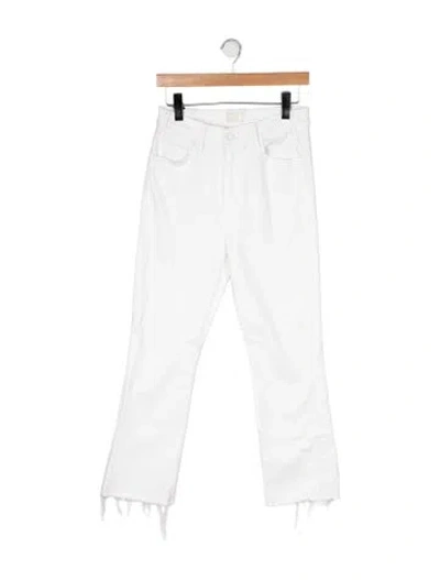 Pre-owned Mother High-rise Flared Jeans In White