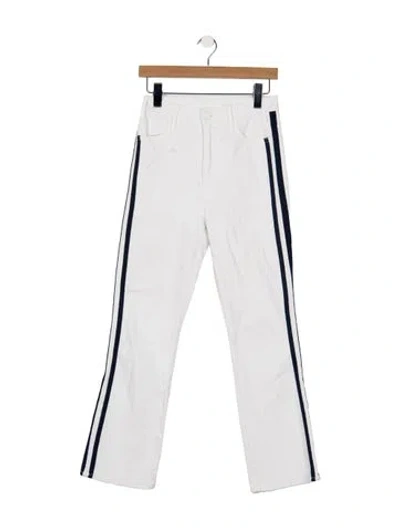 Pre-owned Mother High-rise Flared Jeans In White