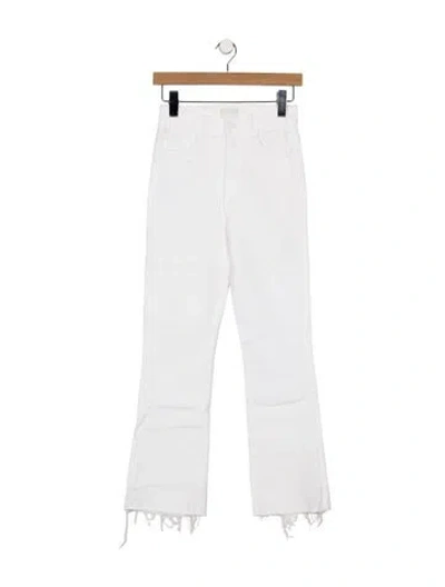 Pre-owned Mother High-rise Flared Jeans In White