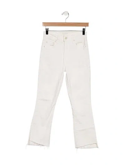 Pre-owned Mother High-rise Flared Jeans In White
