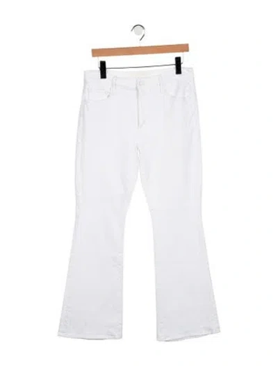 Pre-owned Mother High-rise Flared Jeans In White