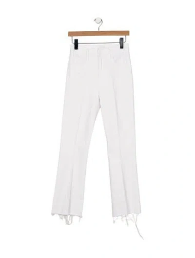 Pre-owned Mother High-rise Flared Jeans In White