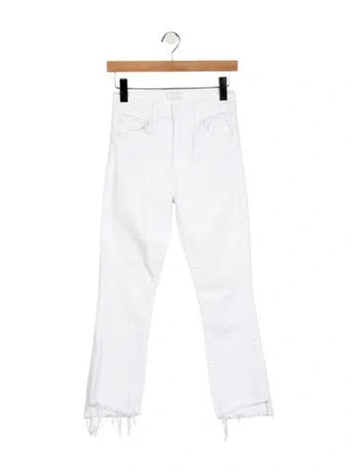 Pre-owned Mother High-rise Flared Jeans In White