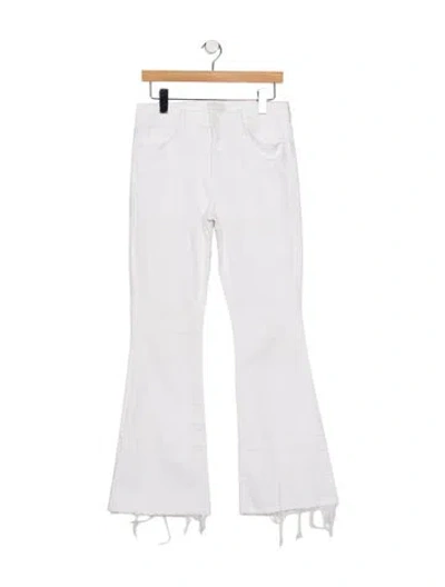 Pre-owned Mother High-rise Flared Jeans In White
