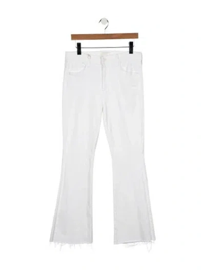 Pre-owned Mother High-rise Flared Jeans In White