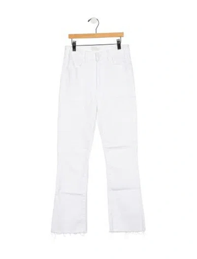 Pre-owned Mother High-rise Flared Jeans In White